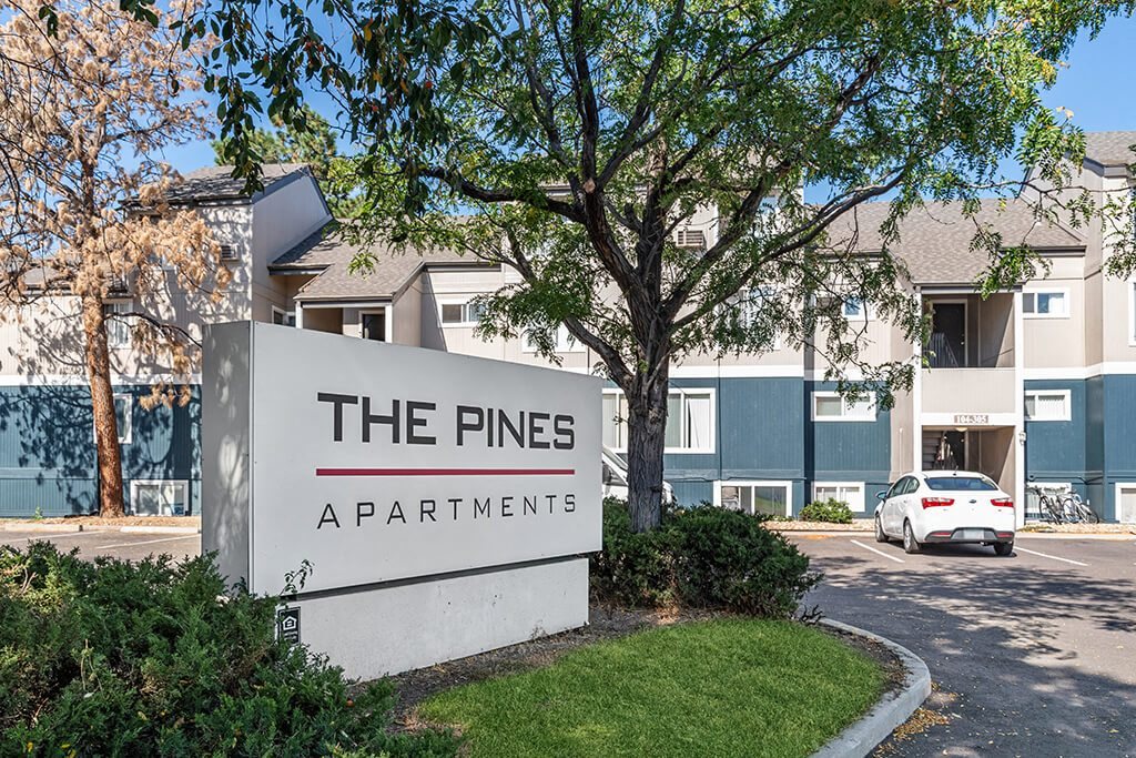 Exterior Monument Sign at The Pines in Lakewood CO